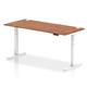 Air 1800 x 800mm Height Adjustable Desk Walnut Top Cable Ports White Leg