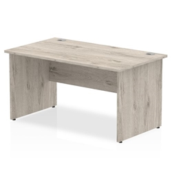 Impulse 1400 x 800mm Straight Desk Grey Oak Top Panel End Leg