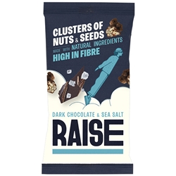 RAISE SNACKS - DARK CHOCOLATE AND SEA SALT - 12X35G