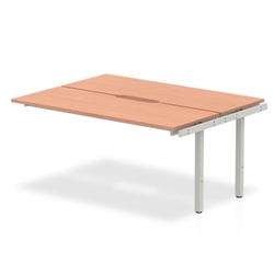 B2B Ext Kit Silver Frame Bench Desk 1200 Beech