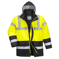 Portwest Hi Vis Contrast Winter Traffic Jacket 3XL Yellow/Blk