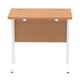 Impulse 800 x 600mm Straight Desk Oak Top White Cantilever Leg
