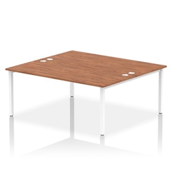 Impulse Bench B2B 2 Person 1800 White Frame Office Bench Desk Walnut