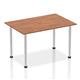 Impulse 1400mm Straight Table Walnut Top Brushed Aluminium Post Leg