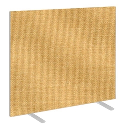 Impulse Plus Oblong 1200/1400 Floor Free Standing Screen Beige Fabric Light Grey Edges