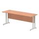 Impulse 1800/600 Rectangle Silver Cantilever Leg Desk Beech