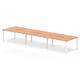 B2B White Frame Bench Desk 1200 Oak (6 Pod)