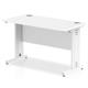 Impulse 1200 x 600mm Straight Desk White Top White Cable Managed Leg