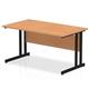 Impulse 1400 x 800mm Straight Desk Oak Top Black Cantilever Leg