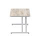Impulse 1400 x 800mm Straight Desk Grey Oak Top Silver Cantilever Leg