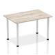 Impulse 1400mm Straight Table Grey Oak Top Silver Post Leg