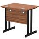Impulse 800 x 600mm Straight Desk Walnut Top Black Cantilever Leg