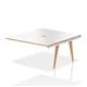 Oslo 1400mm B2B Ext Kit White Top Natural Wood Edge White Frame