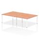 Impulse Bench B2B 4 Person 1400 White Frame Office Bench Desk Beech