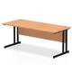 Impulse 1800 x 800mm Straight Desk Oak Top Black Cantilever Leg