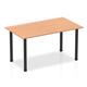 Impulse 1400mm Straight Table Oak Top Black Post Leg