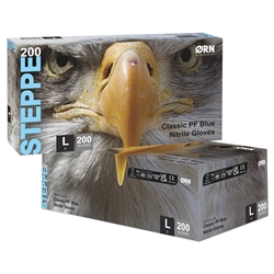 Steppe Classic Blue Nitrile Gloves Box 200 Large (Case of 10)