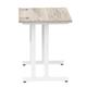 Impulse 800 x 600mm Straight Desk Grey Oak Top White Cantilever Leg