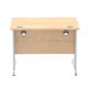 Impulse 1000 x 800mm Straight Desk Maple Top Silver Cantilever Leg
