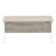 Impulse 1600 x 800mm Straight Desk Grey Oak Top White Cable Managed Leg