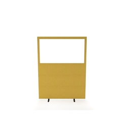 Impulse Plus Clear Half Vision 1650/1200 Floor Free Standing Screen Beige Fabric Light Grey Edges