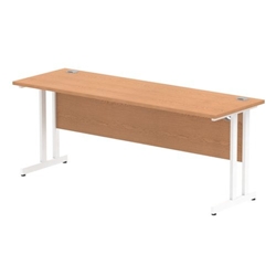 Impulse 1800/600 Rectangle White Cantilever Leg Desk Oak