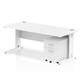 Impulse 1800 x 800mm Straight Desk White Top White Cable Managed Leg with 2 Drawer Mobile Pedestal