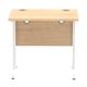 Impulse 800 x 600mm Straight Desk Maple Top White Cantilever Leg