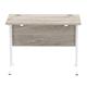 Impulse 1000 x 600mm Straight Desk Grey Oak Top White Cantilever Leg