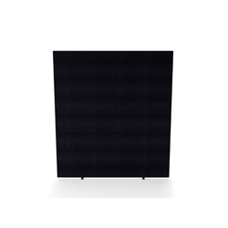 Impulse Plus Oblong 1800/1600 Floor Free Standing Screen Black Fabric Light Grey Edges