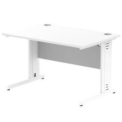 Impulse 1200/800 Rectangle White Cable Managed Leg Desk White