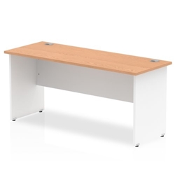 Impulse Panel End 1600/600 Rectangle Desk Oak Top White Panels Ref TT000101