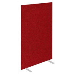 Impulse Plus Oblong 1800/800 Floor Free Standing Screen Burgundy Fabric Light Grey Edges