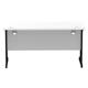 Impulse 1400 x 600mm Straight Desk White Top Black Cantilever Leg