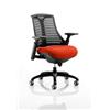 Flex Task Operator Chair Black Frame Black Back Pimento Colour Seat With Arms Ref KCUP0284