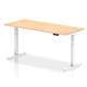 Air 1800 x 800mm Height Adjustable Desk Maple Top White Leg
