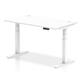 Air 1400 x 800mm Height Adjustable Desk White Top Cable Ports White Leg
