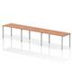 Impulse Bench Single Row 3 Person 1400 Silver Frame Office Bench Desk Beech