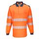 Portwest PW3 Hi Vis Cotton Comfort Polo Shirt L/S 3XL Orange/Navy