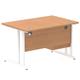 Impulse 1200 Rectangle White Cant Leg Desk OAK 1 x 2 Drawer Fixed Ped