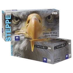 Steppe Classic Blue Nitrile Gloves Box 200 Medium (Case of 10)
