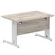 Impulse 1200 x 800mm Straight Desk Grey Oak Top Silver Cable Managed Leg