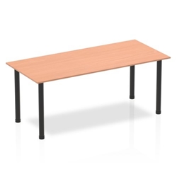 Impulse 1800mm Straight Table Beech Top Black Post Leg