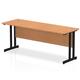 Impulse 1800 x 600mm Straight Desk Oak Top Black Cantilever Leg
