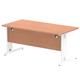 Impulse 1600/800 Rectangle White Cable Managed Leg Desk Beech