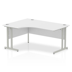 Impulse Cantilever 1600 Left Hand Crescent Desk White