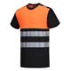 Portwest PW3 Hi Vis Cotton Comfort Class 1 T-Shirt S/S L Blk/Orange