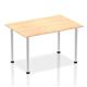 Impulse 1400mm Straight Table Maple Top Brushed Aluminium Post Leg