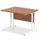 Impulse 1000/800 Rectangle White Cantilever Leg Desk Walnut