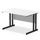 Impulse 1200 x 800mm Straight Desk White Top Black Cantilever Leg